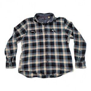 Woolrich Men's Blue Plaid Flannel Button-Up Shirt M